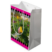 Floral Custom Gift Bag Medium Cadeauzakje (Achterkant Gekanteld)