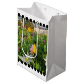 Floral Custom Gift Bag Medium Cadeauzakje (Voorkant Gekanteld)