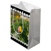 Floral Custom Gift Bag Medium Cadeauzakje (Achterkant Gekanteld)