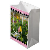 Floral Custom Gift Bag Medium Cadeauzakje (Voorkant Gekanteld)
