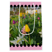 Floral Custom Gift Bag Medium Cadeauzakje (Achterkant)