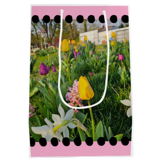 Floral Custom Gift Bag Medium Cadeauzakje (Achterkant)