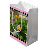 Floral Custom Gift Bag Medium Cadeauzakje (Achterkant Gekanteld)