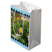 Floral Custom Gift Bag Medium Cadeauzakje (Voorkant Gekanteld)