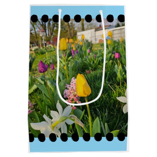 Floral Custom Gift Bag Medium Cadeauzakje (Achterkant)