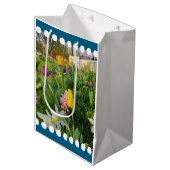 Floral Custom Gift Bag Medium Cadeauzakje (Voorkant Gekanteld)