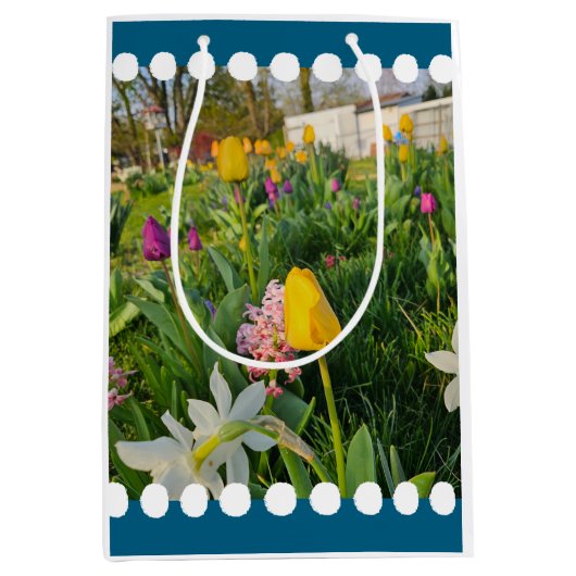 Floral Custom Gift Bag Medium Cadeauzakje (Voorkant)