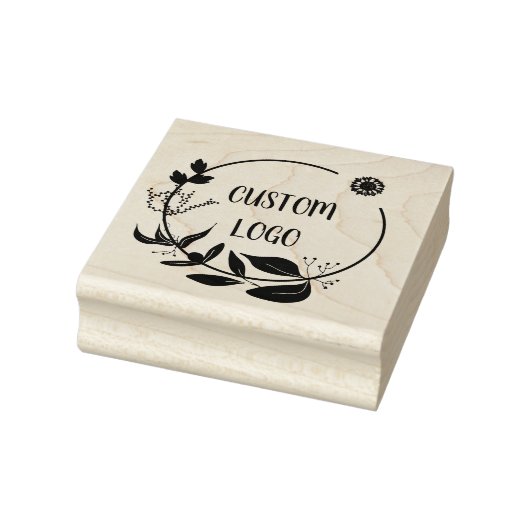Floral Custom Logo Elegante ronde rubberen stempel (Stempel)