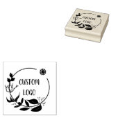 Floral Custom Logo Elegante ronde rubberen stempel (Gestempeld)