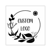 Floral Custom Logo Elegante ronde rubberen stempel (Afrduk)