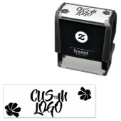 Floral Custom Logo Rubber Stempel (In situ)