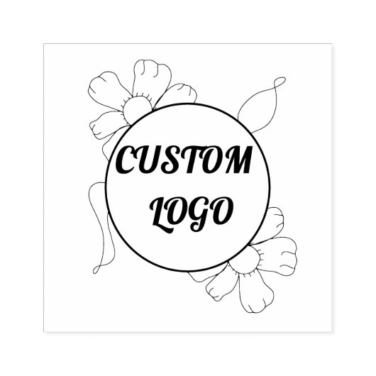 Floral Custom Logo Rubberstempel (Afrduk)