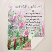 Floral Custom Message Blanket for the Passen getro Sherpa Deken (Voorkant)