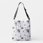 Floral Custom Monogram  Crossbody Tas (Achterkant)