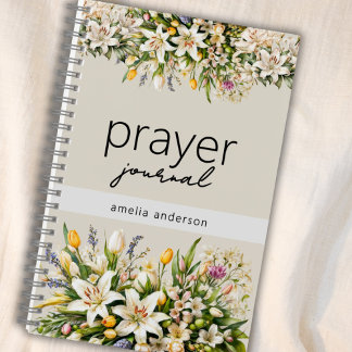 Floral Custom Name Christian Prayer Journal Notitieboek