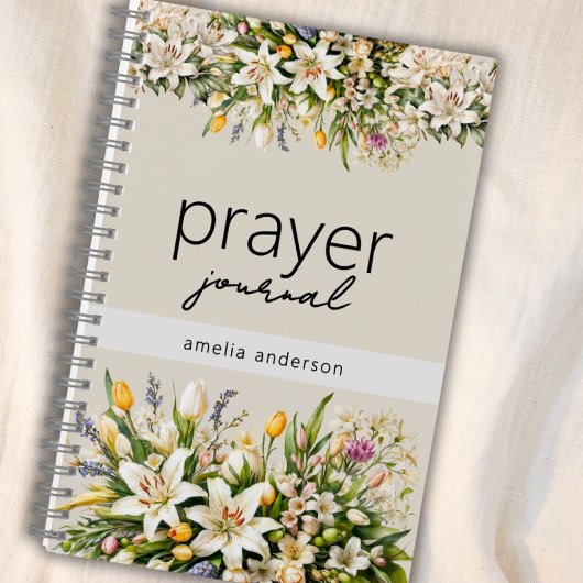 Floral Custom Name Christian Prayer Journal Notitieboek