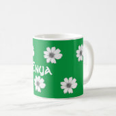 Floral Custom Name Irish Green Koffiemok (Voorkant rechts)