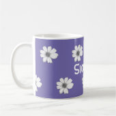 Floral Custom Name Paars Koffiemok (Links)