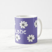 Floral Custom Name Paars Koffiemok (Voorkant rechts)