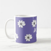 Floral Custom Name Paars Koffiemok (Links)