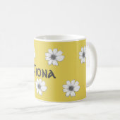 Floral Custom Name Yellow Mustard Koffiemok (Voorkant rechts)
