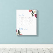 Floral Custom Notitieboek handgeschreven liefdesbr Canvas Afdruk (Insitu (Houten vloer))