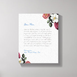 Floral Custom Notitieboek handgeschreven liefdesbr Canvas Afdruk