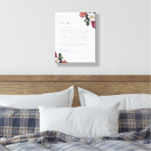 Floral Custom Notitieboek handgeschreven liefdesbr Canvas Afdruk (Insitu (Slaapkamer))