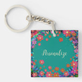 Floral Custom One Word Inspirativiteit Sleutelhanger (Voorkant)