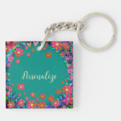  Floral Custom One Word Inspirativiteit Sleutelhanger (Achterkant)