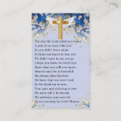 Floral Custom Photo Funeral Prayer Kaart Visitekaartje (Achterkant)
