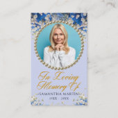 Floral Custom Photo Funeral Prayer Kaart Visitekaartje (Voorkant)