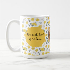 Floral Custom Photo | Moederdag Gift | Geel Koffiemok