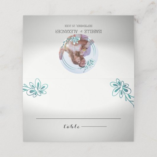 Floral Custom Photo Plaatskaartje (Buitenkant ongevouwen)