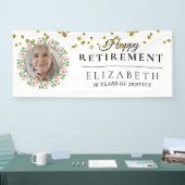 Floral Custom Photo Retirement Party Banner (Beurs)