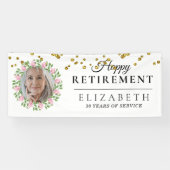 Floral Custom Photo Retirement Party Banner (Horizontaal)