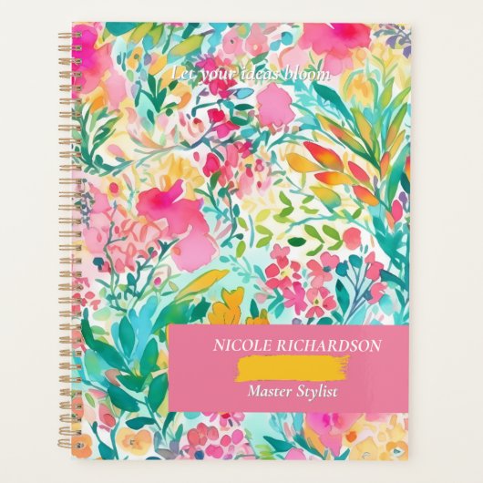 Floral Custom Planner voor Werk of School (Voorkant)