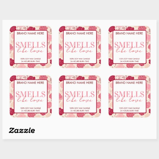Floral Custom Valentine's Day Candle Label (Vel)