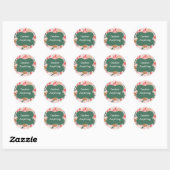 Floral Customizable Ronde Sticker (Vel)