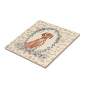 Floral Cute beige Tegeltje (Zijkant)