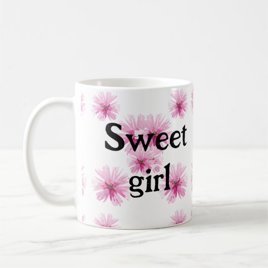 Floral cute pink rabbit easter koffiemok (Links)