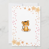 Floral Cute Wild Three Tiger 3rd Birthday Kaart (Achterkant)