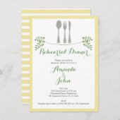 Floral Cutlery Rehearsal Dinner Invitation Kaart (Voorkant / Achterkant)