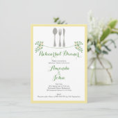 Floral Cutlery Rehearsal Dinner Invitation Kaart (Staand voorkant)
