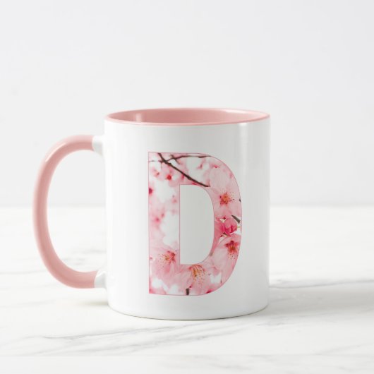 Floral D Initial Mug | Personalized Name & Traits  Mok (Links)