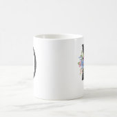 Floral D Monogram Name Black Polka Dot Coffee Mug Koffiemok (Center)