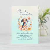 Floral Dachshund Hond Verjaardag Kaart (Staand voorkant)