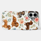 Floral Dachshund Phone Case - Wiener Dog Pattern (Achterkant (horizontaal))