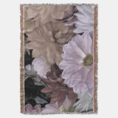 Floral Dahlia Garden Flowers Throw Blanket Deken (Voorkant Verticaal)