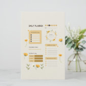 Floral Daily Planner with Sunflowers & Daisies Briefpapier (Staand voorkant)